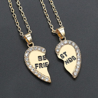 

Diamond Best Friends Necklace Alloy Twist Chain Heart Necklace