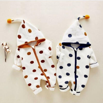 

US Newborn Baby Infant Boy Girl Romper Hooded Jumpsuit Bodysuit Outfits Clothes