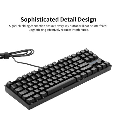 

IPASON Mechanical Keyboard 87-key Metal Gaming Keyboard Blue Switch N-key Rollover Keyboard for Office&Game Use