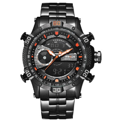 

WEIDE WH6902 Dual Display Two Movement Quartz Digital Men Watch 3ATM Waterproof LCD Backlight Sport Alarm Calendar Week Auto Date