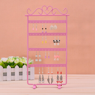 

Toponeto Metal Earring Display Rack Stands Jewelry Organizer Showcase 4 Layer 48 Holes