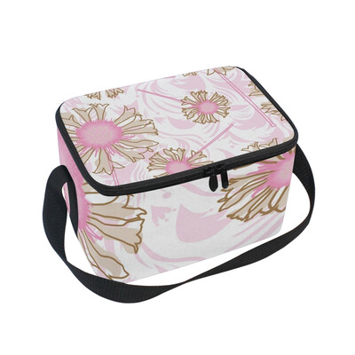 

ALAZA Lunch Box Insulated Lunch Bag Large Cooler Tote Bag Pink Dandelion for Men Women Girls Boys