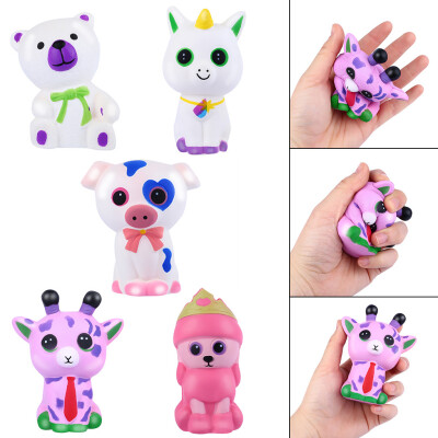 

Gotoamei 5pcs Adorable Animals Slow Rising Cream Squeeze Scented Stress Relief Toy