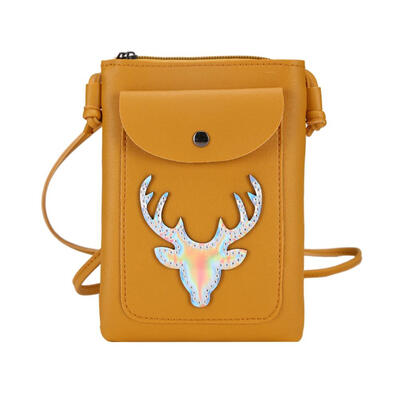 

Laser Deer Shoulder Handbags Women Leather Casual Small Crossbody Phone Bag
