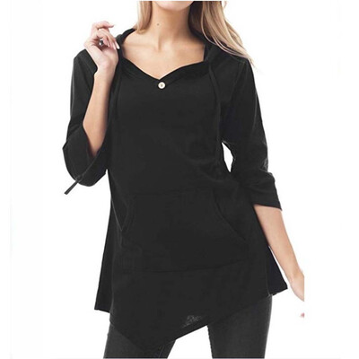 

Starmoon Womens Sexy V-Neck Pure-Color Sweater Fashion Pocket T-Shirt Blouse