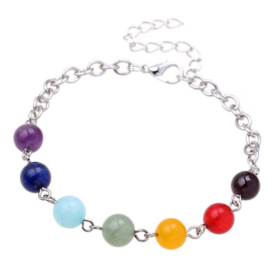 

Stylish 7 Chakra Yoga Bracelets 7 Colors Nature Stone Bracelet for Woman Chakra Bracelets Yoga Jewelry Spiritually Energy Jewelry