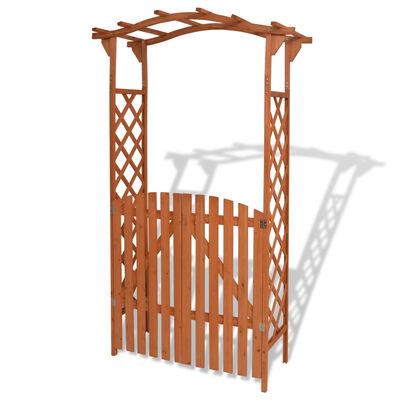 

Garden Arch with Gate Solid Wood 472"x236"x807