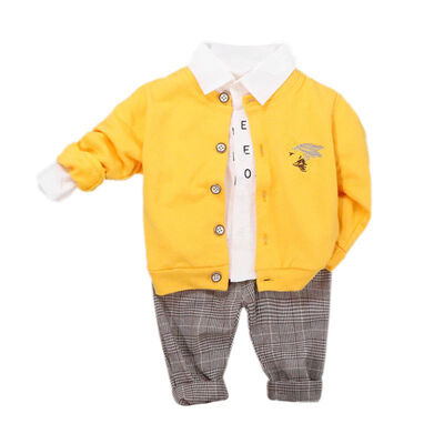 

Autumn Baby Boy Clothes 3pcs Kids Clothes for Girl Long Sleeve Letters T-shirtAnimal Print Sweatshirt CoatPants Casual Outfits