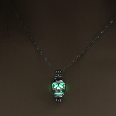 

1PC New Skull Glow In The Dark Chaming Luminous Horse Heart Owl Charm Women Jewelry Fashion Pendant Necklace