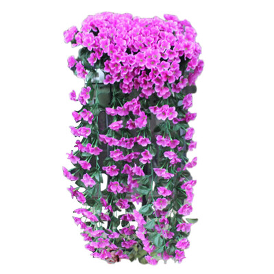 

Siaonvr Hanging Flowers Artificial Violet Flower Wall Wisteria Basket Hanging Garland Vine Flowers Fake Silk Orchid
