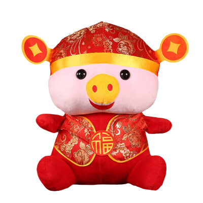 

Chinese 2019 New Year Mascot Tang Suit Pig Doll Plush Toy Home Decor Kids Gift