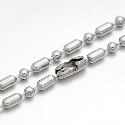 

Environmental Iron Ball Chain Necklace Makings Platinum 177"