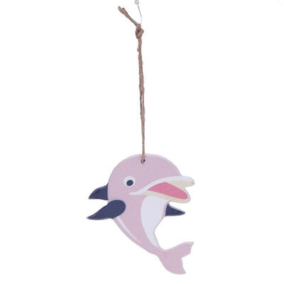 

Mediterranean Style Dolphin Wood Crafts Home Decoration Small Pendant