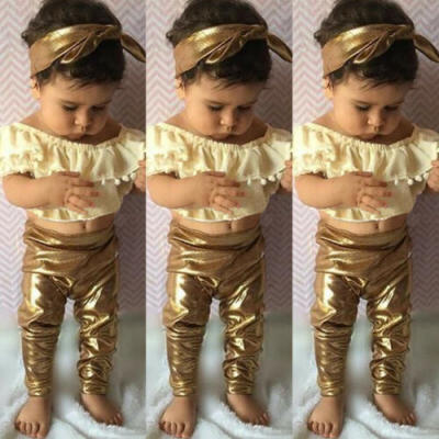 

Fashion Kids Toddler Baby Girl Holiday Summer Tops Long Pants Outfit Set Clothes