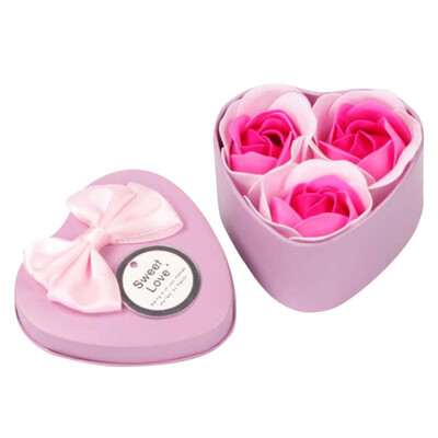 

JPGIF 3Pcs Heart Scented Bath Body Petal Rose Flower Soap Wedding Decoration Gift Blue