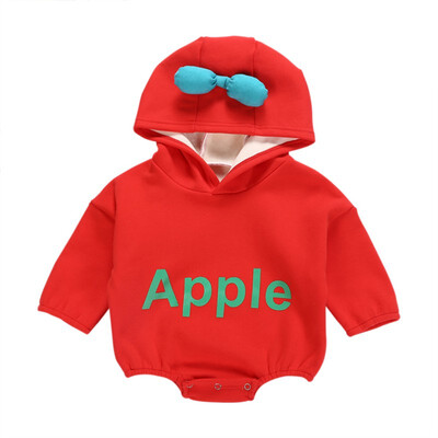 

Spring Baby Rompers Plus Velvet Warm Hooded Jumpsuits For Baby Girls Clothes 2019 New Year Baby Boy Girl Rompers