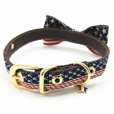 

Dog Collar Pet Bowknot Neck Adjustable Breathable Collar with Leash Ring For Small Medium Large Dogs