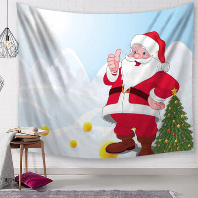 

Siaonvr Christmas Tapestry Santa Print Wall Hanging Tapestry Art Home Decor