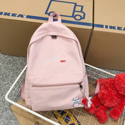 

Schoolbag female Korean high school students Chaopai casual embroidery Mori nylon ancient feeling girl Japanese backpack