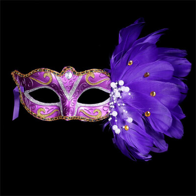 

Tailored Women Venetian Mask Masquerade Fancy Dress Party Princess Feather Masks