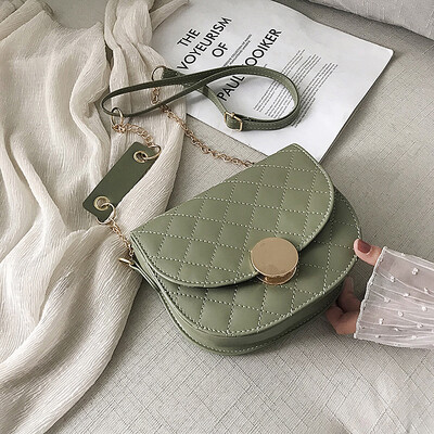 

Small bag female 2019 on the new high-end fashion port wind retro saddle bag shoulder Messenger bag rhombic chain bag