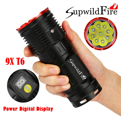 

Saidsome Supwildfire 25000LM 9 x XM- T6 LED Power & Mode Digital Display Flashlight flashlight lamp