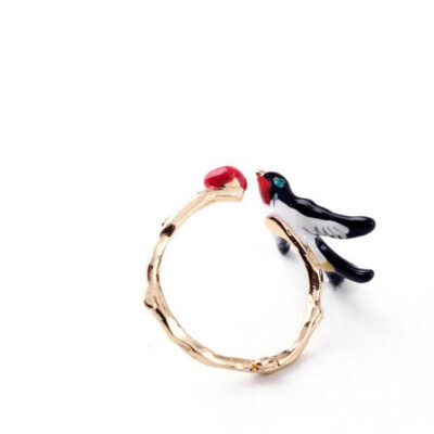 

Charm Cute Rings Cherry Matches for Party Swallow Rings Jewelry Style Newest Love Distinctive