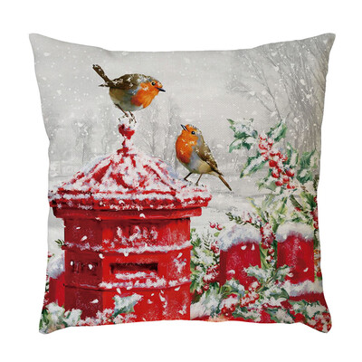 

Tailored Merry Christmas Linen Pillowcase Sofa Pad Set Home Decoration 18x18 Inch