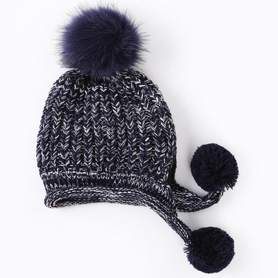 

2019 winter new Korean fashion cute womens Plush knitted hat womens ear protection Hat Wool Hat