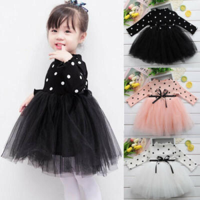 

UK Sweet Newborn Kids Baby Girls Party Knitted Sweater Tutu Tulle Dress Clothes