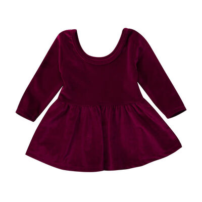 

Fashion Newborn Baby Girls Velvet Long Sleeve Dress Princess Party Tutu Dresses
