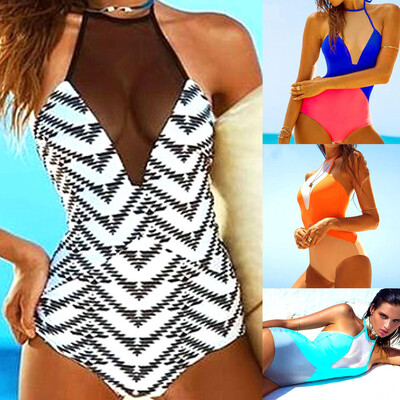 

Roseonmyhand Womens Sexy Solid Costume Padded Swimsuit Monokini Bikini Sets Swimwear
