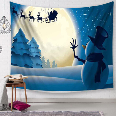 

Gobestart Christmas Tapestry Santa Print Wall Hanging Tapestry Art Home Decor
