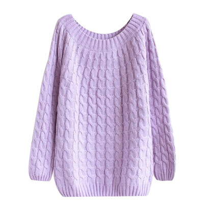 

Femininos 6 Colours Women Sweater Pullovers Fashion Casual Long Sleeve O-neck Twist Knitted Christmas Sweter Casacos