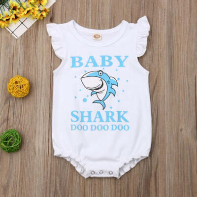 

US Infant Baby Girl Boy Kids Shark Top Tutu Romper Jumpsuit Holiday Party Outfit