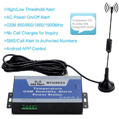 

KKmoon® GSM SMS Alarm System Temperature Humidity Power Status Monitoring Support Android APP Control 85090018001900MHz