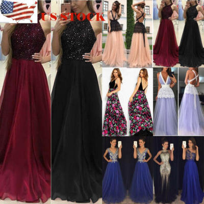 

US Womens Formal Wedding Bridesmaid Long Evening Party Prom Gown Cocktail Dress
