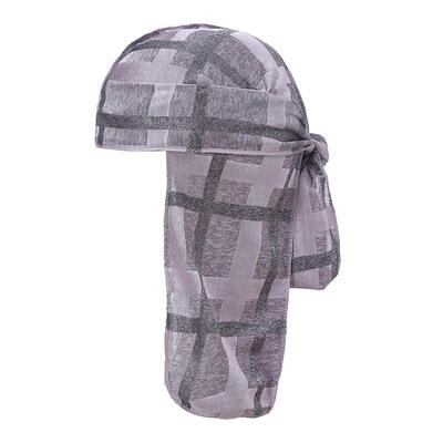 

Hip Hop Unisex Pirate Headscarf Lattice Print Headwraps Hat Long Tail Cap