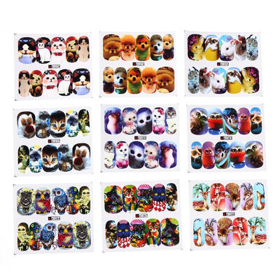 

24 Sheets DIY Decals Nail Art Water Transfer Printing Stickers Mix Pattern
