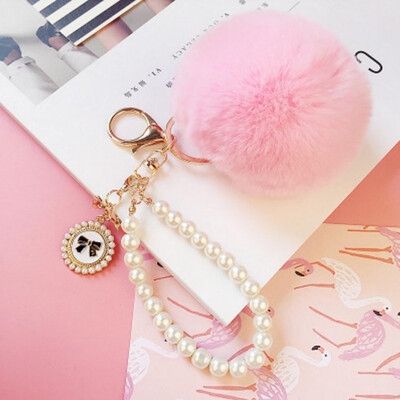 

Pearl Ball Excellent Female Plush Rex Key Buckle Car Plush Hair 8cm Original Original Hanging Pendant Rabbit Lovely Bag Korea
