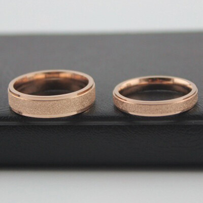 

Rose Gold Stainless Steel Frosted Ring Couple Ring for Women Wedding Band Ring Fashion Jewelry Accessories Engagement Ring