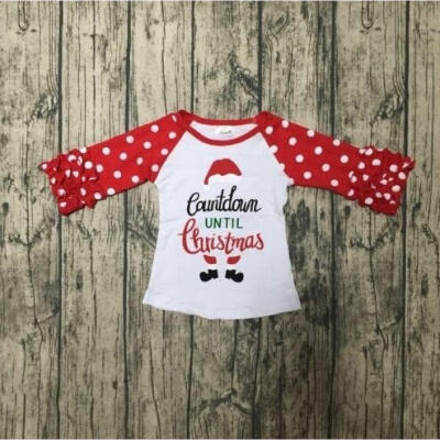 

Toddler Newborn Baby Kids Girl Long Sleeve Flower Ruffles Dot Christmas T-shirt Tops Clothes