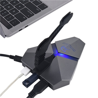 

High Speed 3-Port USB 20 Data Gaming HUB with Mouse Bungee USB Hub Splitter Micro SD Card Reader Mouse Clamp with USB-COMBO Built