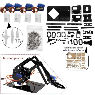 

DIY Robot Hand Mechanical Arm Robotic Claw Set Suitable for SG90 UNO Desktop DIY Kit