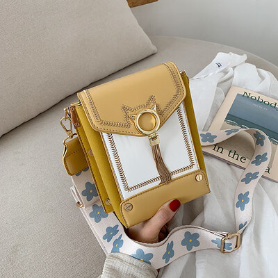 

Small bag color matching vertical box bag handbag summer new diagonal shoulder bag wide shoulder strap bag