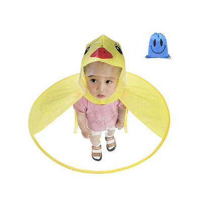 

〖Follure〗Cute Rain Coat UFO Children Umbrella Hat Magical Hands Free Raincoat