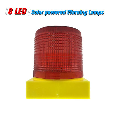 

Solar Warning Lights 8pcs Leds Red Light Solar-powered Warning Lamps Obstruction Lamp Beacon Light Traffic Warning LightsTower