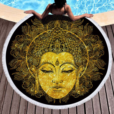 

Gobestart 1 PC Round Beach Pool Home Shower Towel Blanket Table Cloth Yoga Mat