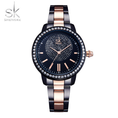 

Shengke Rose Gold Watch Women Quartz Watches Ladies Top Brand Crystal Luxury Female Wrist Watch Girl Clock Relogio Feminino 2019