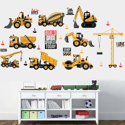 

Cartoon Excavator Construction Wall Decal Boy Nursery Kids Room Stickers 4560cm